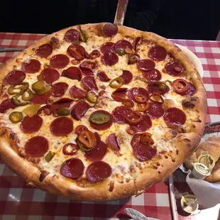 Pepperoni and cherry peppers