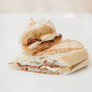 #1. Bacon, Fried, Egg, Gruyere Cheese