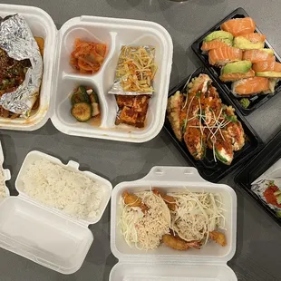 Daeji Bulgogi, heart attack, samurai tacos, hand rolls, geisha roll