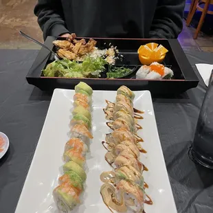 Chicken teriyaki Bento box, Ebi Roll, Tiger Roll