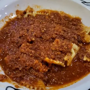 Bowtie pasta with bolognese sauce