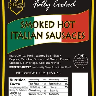 smoked hot italian sausages