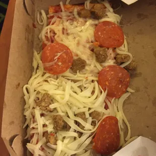 This is what they call pizza!  Horrible place!  DO NOT GO!!!!!!!!!