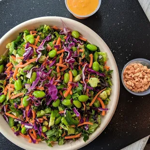 Spicy Thai Salad w/ homemade Carrot Ginger Dressing