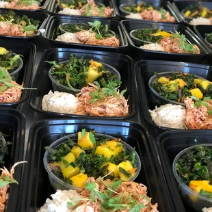 Caribbean Jerk Chicken and Mango Kale Salad with Coconut Rice