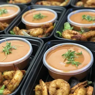 Blackened Shrimp and Spicy Tomato Soup