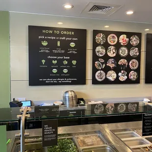 a salad bar with a variety of salads