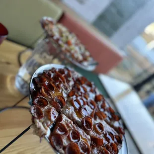 a pizza on a table