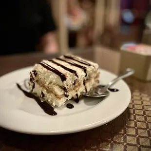 a piece of cake on a plate