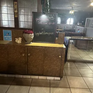 Walking in the restaurant....