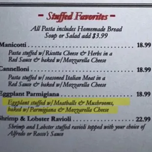 Original menu
