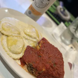 Lasagna and white sauce cheese ravioli loved it