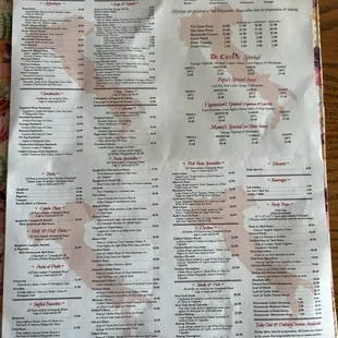 Old Menu