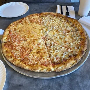 Half cheese, half beef