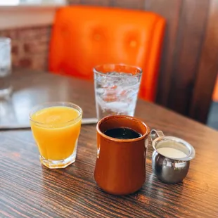 Orange juice / $3.50 + Lost Bean coffee / $3.50