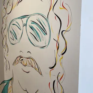 Wall in back of restaurant