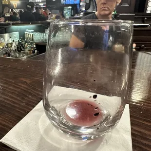  glass of wine on a napkin