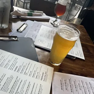  glass of beer on a table