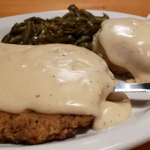 Chicken Fried Steak dinner. I must say, possibly the best I've had, up there between The Cracked Egg before they moved to Thats Italian.