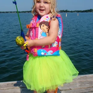 Lake Florida Fishing in her Tutu