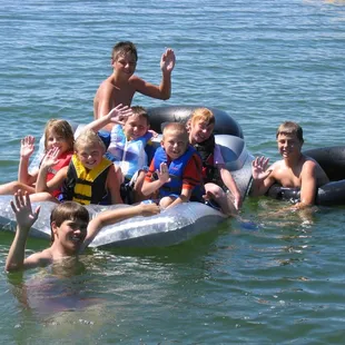 Friends having fun in Lake Florida