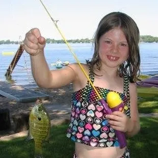 Emily caught a nice sunnie in Lake Florida