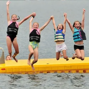 Lake fun with Friends  on the swim platform