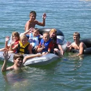 Friends having fun in Lake Florida