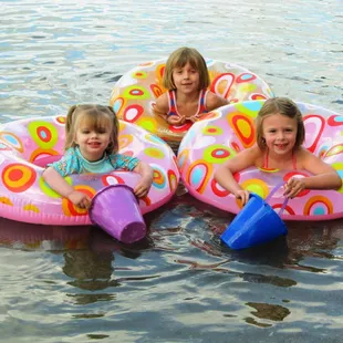 Fishing with sand pails at Lake Florida!