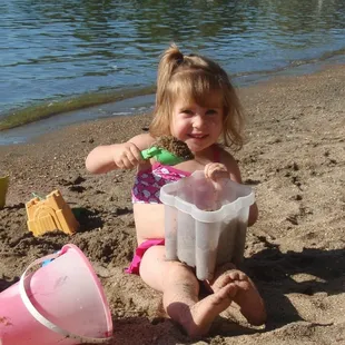 Building sandcastles on the beach