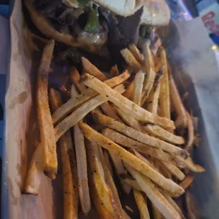 Frito pie bomb,  Philly decent, cheese sticks (that pull) yes! And the burger will let you know