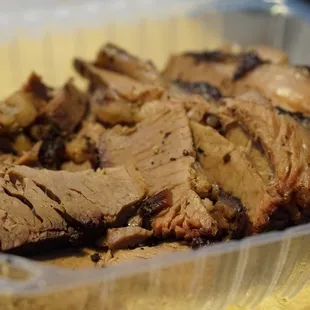 meat in a plastic container