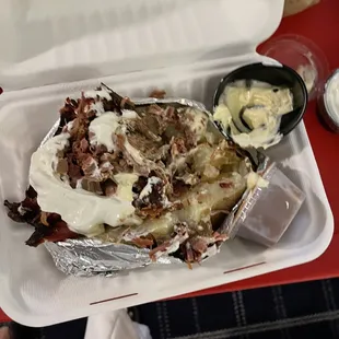 a tray of food