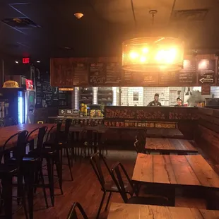 a view of the dining area