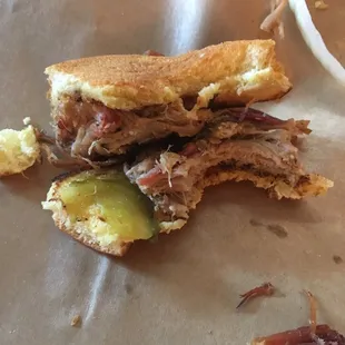 Probably should've taken pic when it was whole but I was hongry which is hungrier than hungry without actually being HANGRY.