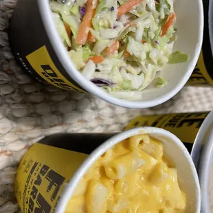 Mac &amp; Cheese. Coleslaw. 4.5 stars