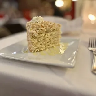 The oddly textured coconut cake.