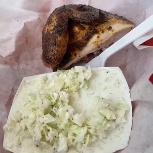 1/4 chicken and Cole slaw