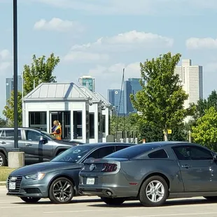 Yellow Parking with Downtown Cowtown in the background