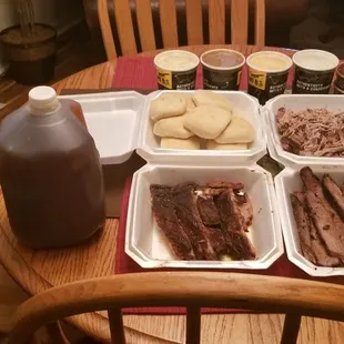 a table full of food