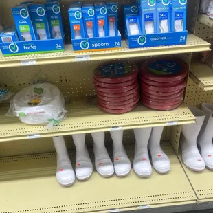 a variety of footwear