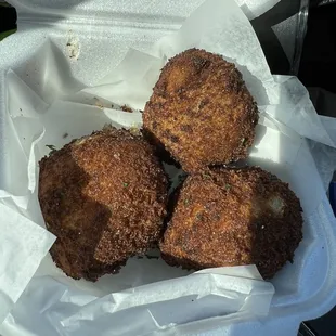 Boudin balls had a sour taste no other flavor