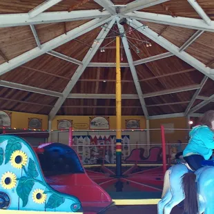 1901 Parker carousel. Fully operational, with mechanical "all-in-one band" accompaniment.