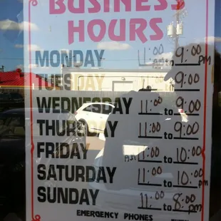 Store hours!