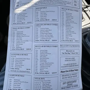 Freezer Bundle List $