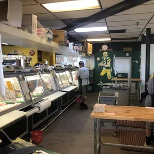 interior, sushi and sashimi