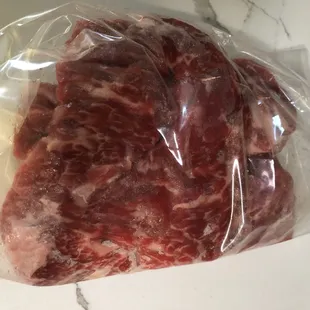 In the bag , babe.  That's a pair for the freezer