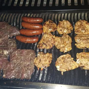Ugly steak... chicken... and sausage I cooked for the week! I will definitely be back to get some quality meat from Dickmans!