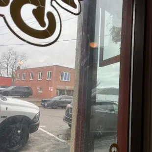 dirty window and walls