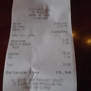 Final tab - lunch #1.